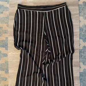 Black and white wide leg pants
